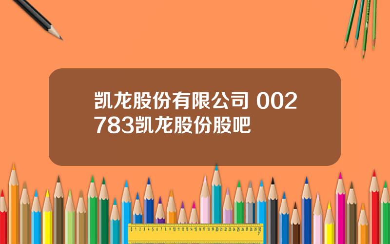 凯龙股份有限公司 002783凯龙股份股吧